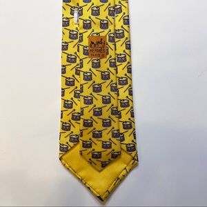 Hermes Drum Print Silk Tie